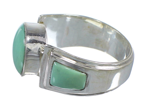 Genuine Sterling Silver And Turquoise Ring Size 8 RX81077
